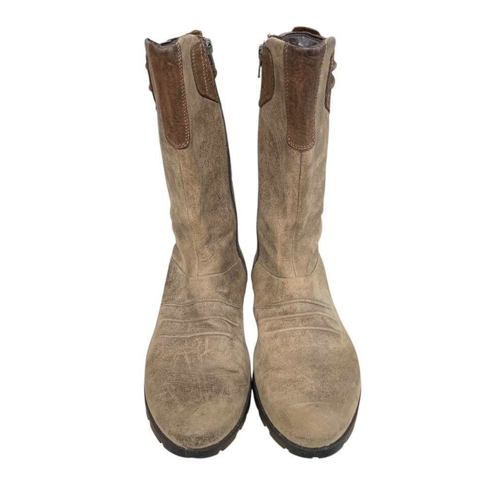 MERRELL Vera Mid‎ Barnwood Leather Tall Side Zip Boots Size 10